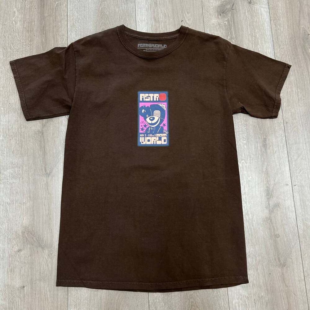 FW21 Cactus Jack by Travis Scott Scare Bear Tee T Shirt Brown sz Medium M SF